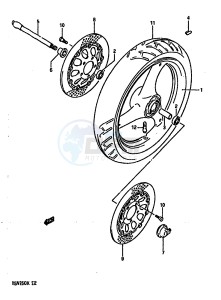 RGV250 1989 drawing FRONT WHEEL