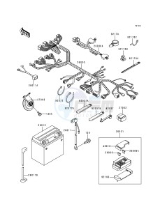 ZX 750 N [NINJA ZX-7RR] (N1-N2) [NINJA ZX-7RR] drawing CHASSIS ELECTRICAL EQUIPMENT