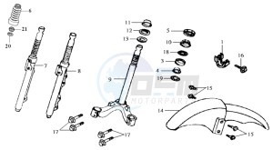 JOYRIDE 125 drawing FRONT FORK/ FRONT FENDER