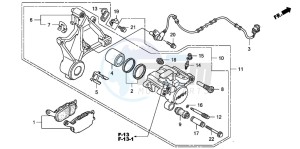 CB1300 CB1300SUPER FOUR drawing REAR BRAKE CALIPER