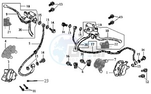 JOYRIDE 200 drawing BRAKE CALIPER FR / RR /  BRAKE LEVERS