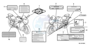 CBR1000RR9 Europe Direct - (ED / TRI) drawing CAUTION LABEL (1)