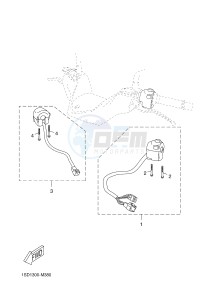 YP125R X-MAX125 (2DM1 2DM1) drawing HANDLE SWITCH & LEVER