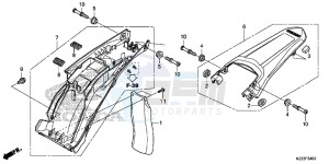 CRF250MF CRF250M UK - (E) drawing REAR FENDER