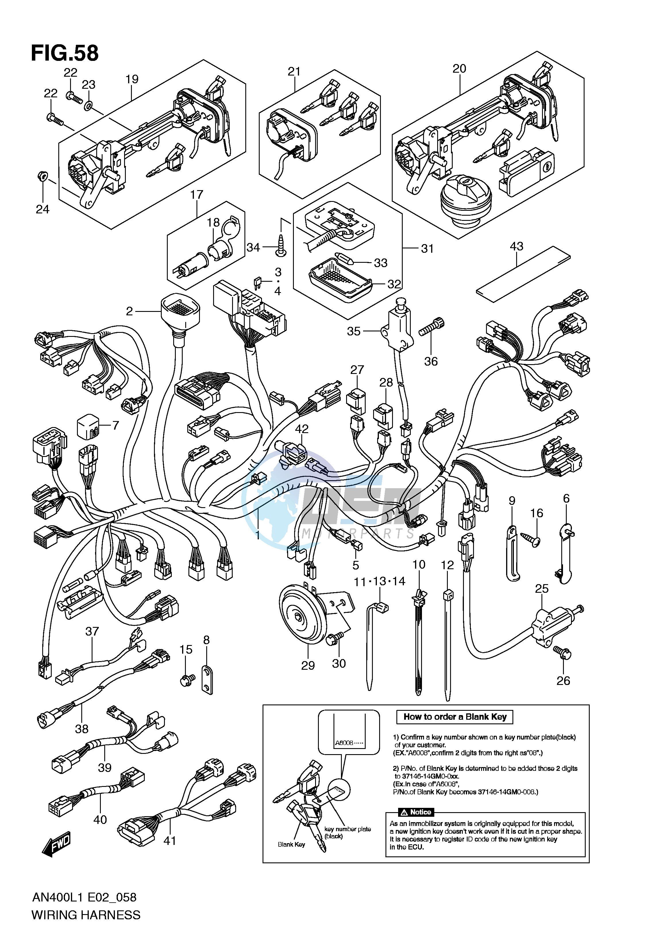 WIRING HARNESS (IMOBI) (AN400ZAL1 E2)