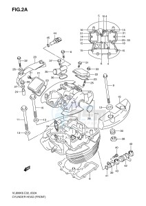 VL800 (E2) VOLUSIA drawing FRONT CYLINDER HEAD (MODEL K9 L0)