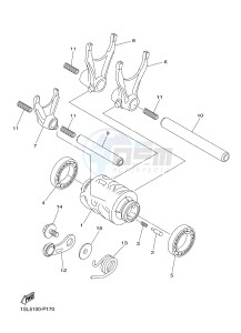 YZ450F (1SL5 1SL6 1SL7 1SL8) drawing SHIFT CAM & FORK