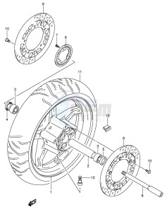 AN650 (E2) Burgman drawing FRONT WHEEL (AN650AK4 AK5)