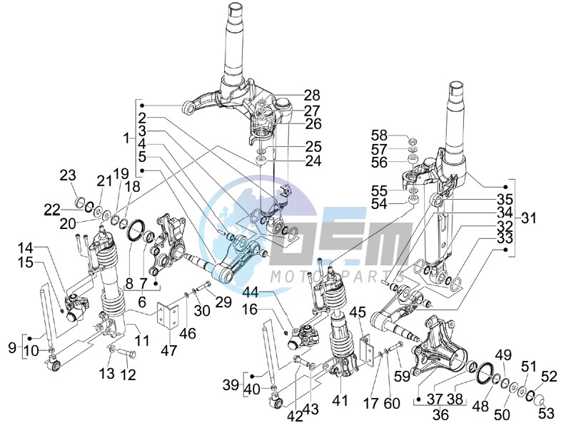 Front fork components (Mingxing)