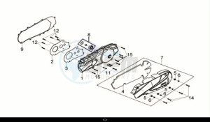 CRUISYM a 125i ABS (LV12W2-EU) (E5) (M1) drawing L. CRANK CASE COVER