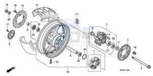 CB600FAA Europe Direct - (ED / ABS 25K) drawing REAR WHEEL