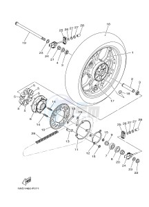 YZF-R25 249 (1WDE) drawing REAR WHEEL