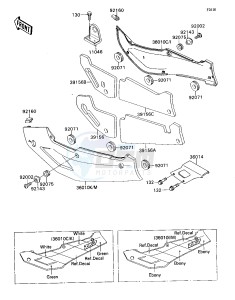 ZX 750 H [NINJA ZX-7] (H2) [NINJA ZX-7] drawing SIDE COVERS_CHAIN COVER