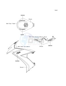 ZX 1000 E [NINJA ZX-10R] (E8F-E9FA) 0E9F drawing DECALS-- GREEN- --- E9F- --- CN- -