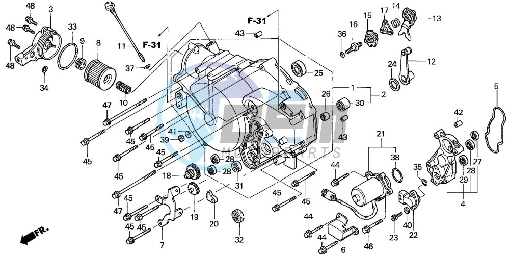 FRONT CRANKCASE COVER (TRX350TE/FE)