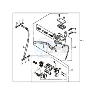 FIDDLE III 50 45KMH (L8) EU drawing FRONT BRAKE  CALIPER / BRAKE LEVER /BRAKE LINE