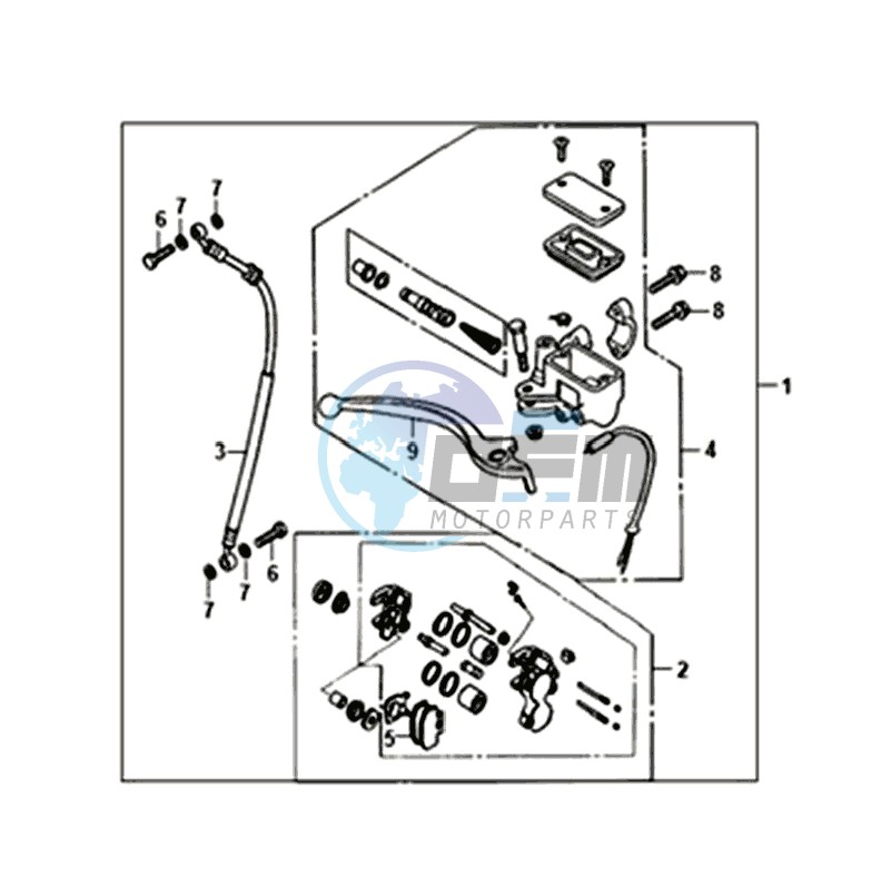 FRONT BRAKE  CALIPER / BRAKE LEVER /BRAKE LINE