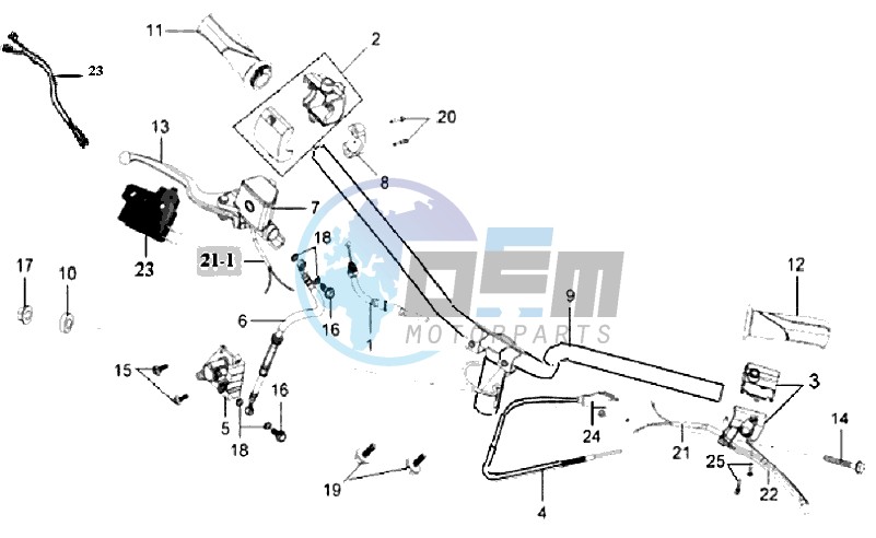 HANDLEBAR / BRAKE LEVERS CPL  L /R