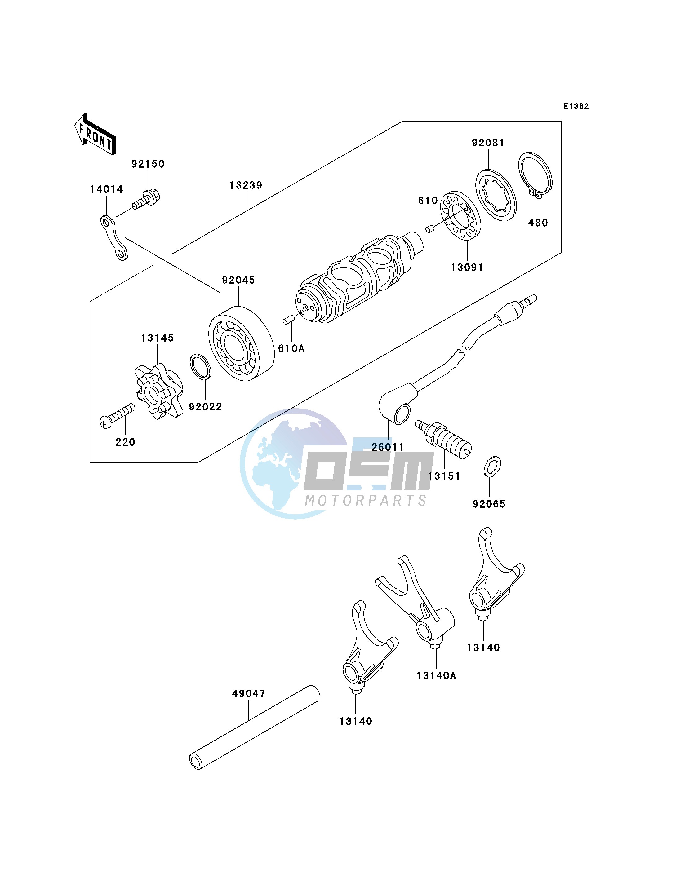 GEAR CHANGE DRUM_SHIFT FORK-- S- -