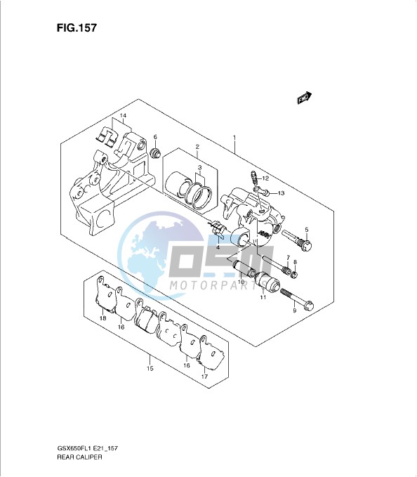 REAR CALIPER (GSX650FUAL1 E21)