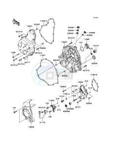 ER-6f ABS EX650D9F GB XX (EU ME A(FRICA) drawing Engine Cover(s)