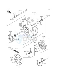 ZX 900 B [NINJA ZX-9R] (B4) [NINJA ZX-9R] drawing REAR WHEEL_CHAIN