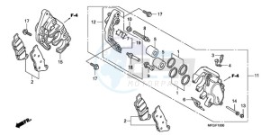 CB600FA Australia - (U) drawing FRONT BRAKE CALIPER (CB600F/F3)