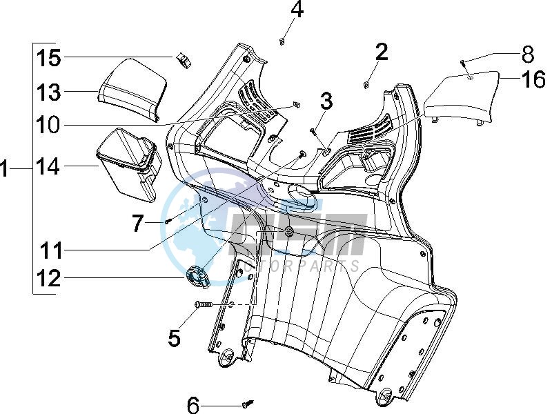 Front glove-box - Knee-guard panel