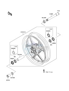 NINJA_ZX-6R ZX600P7F FR GB XX (EU ME A(FRICA) drawing Front Hub