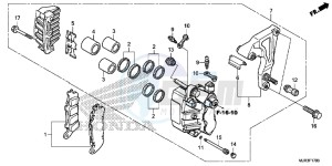 GL1800CF F6C ED drawing REAR BRAKE CALIPER