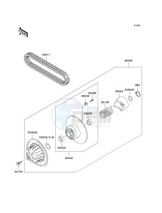 KAF 620 K [MULE 3010 TRANS4X4 HARDWOODS GREEN HD] (K1) K1 drawing DRIVEN CONVERTER_DRIVE BELT