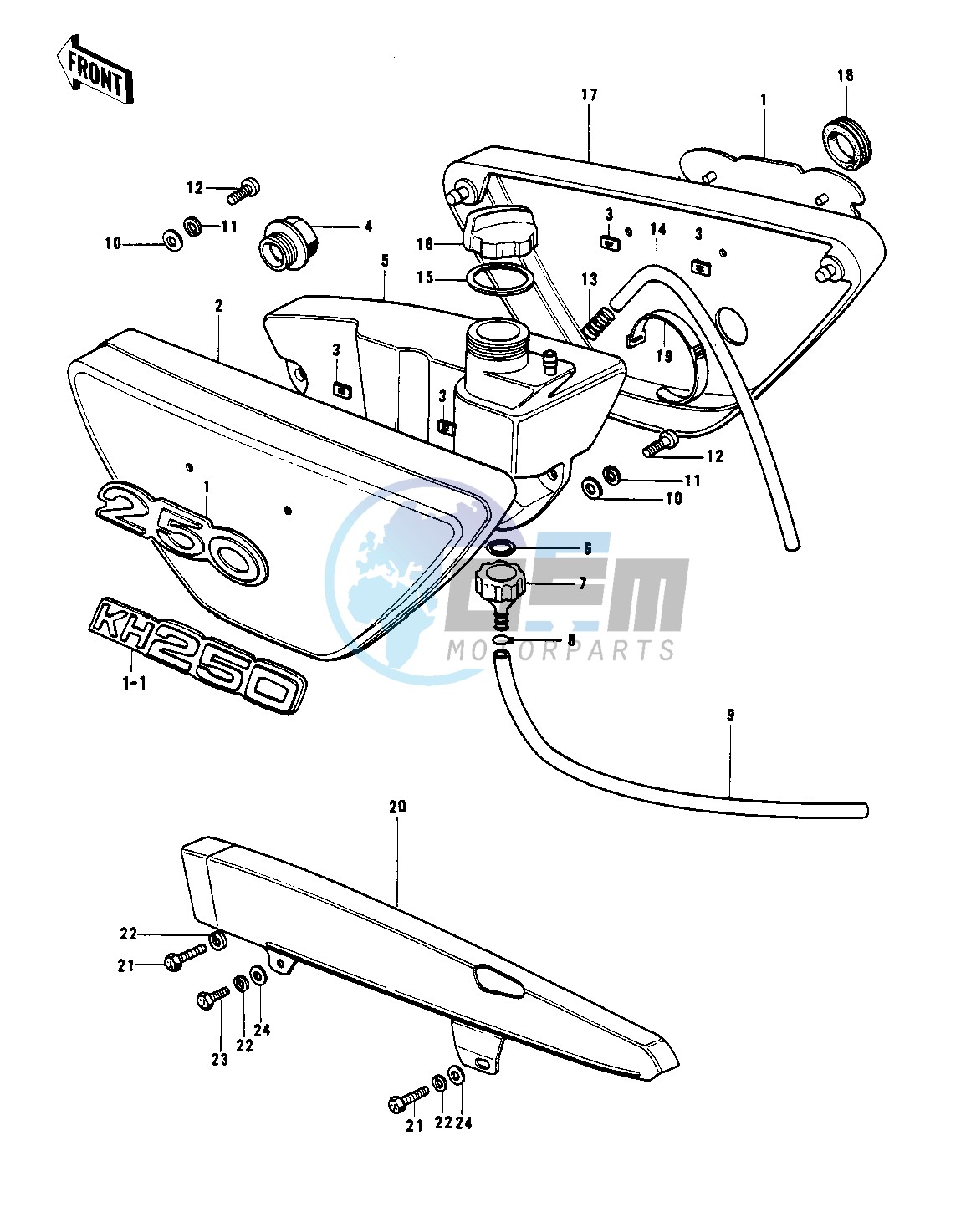 SIDE COVERS_OIL TANK_CHAIN COVER -- S1-B_C, KH250-A5- -