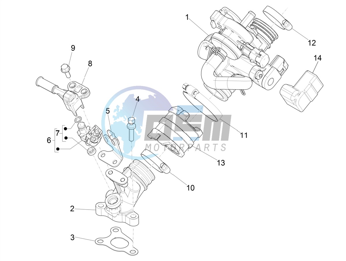 Throttle body - Injector - Induction joint