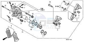 ST1300A9 Korea - (KO / ABS MME) drawing R. FRONT BRAKE CALIPER