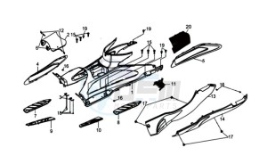 GTS 300 EFI drawing FOOTREST / FRAME COWLING