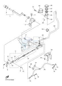 XVS950CU XV950R XV950 R-SPEC (2DE1) drawing REAR MASTER CYLINDER