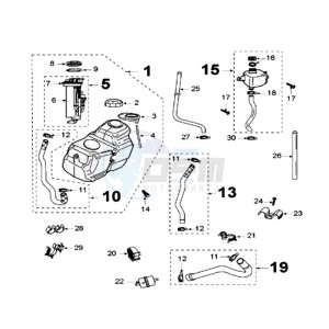 SAT125 E drawing TANK AND FUEL PUMP