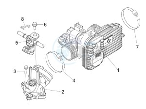 LX 125 4T ie E3 drawing Throttle body - Injector - Union pipe