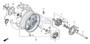 CBF500A drawing REAR WHEEL