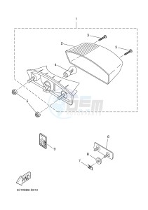 EW50N STUNT NAKED (3C7B) drawing TAILLIGHT