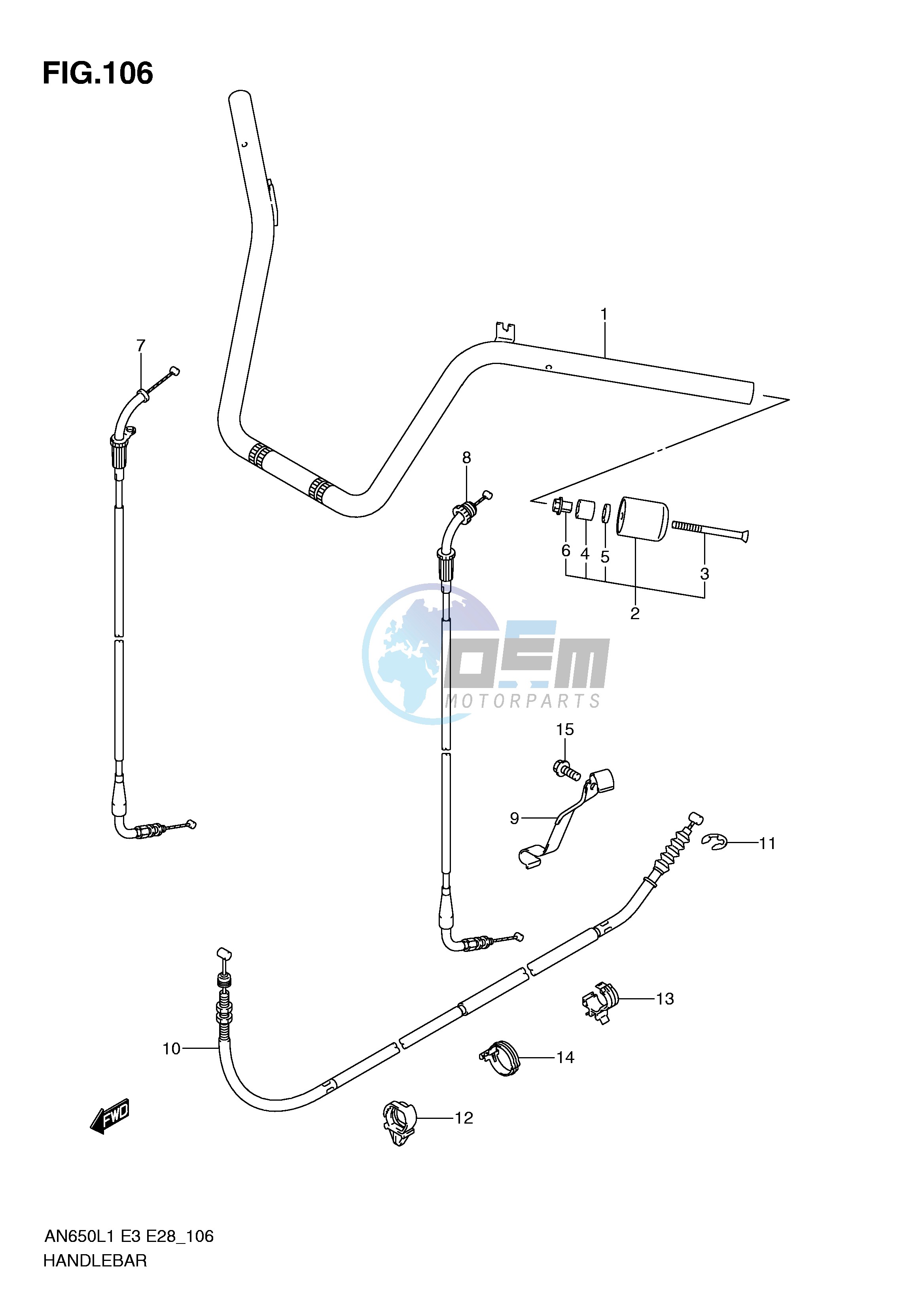 HANDLEBAR (AN650AL1 E28)