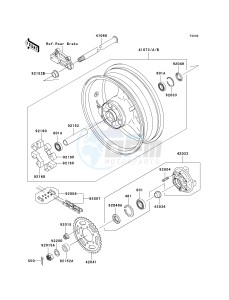 ZX 900 F [NINJA ZX-9R] (F1-F2) [NINJA ZX-9R] drawing REAR WHEEL_CHAIN