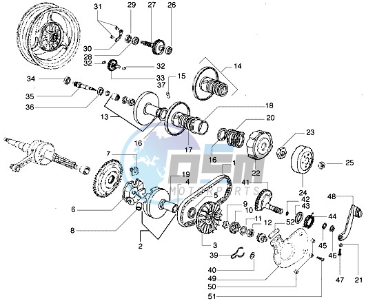 Speed variator assy