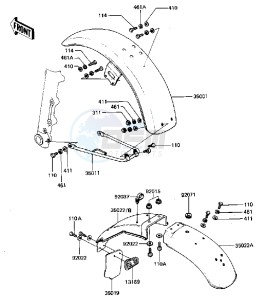 KZ 440 D [LTD BELT] (D2-D5) [LTD BELT] drawing FENDERS -- 81-83 D2_D3_D4_D5- -