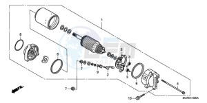 VFR800A9 France - (F / ABS CMF MME TWO) drawing STARTING MOTOR