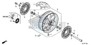 CBR600RAD CBR600RR ABS UK - (E) drawing FRONT WHEEL