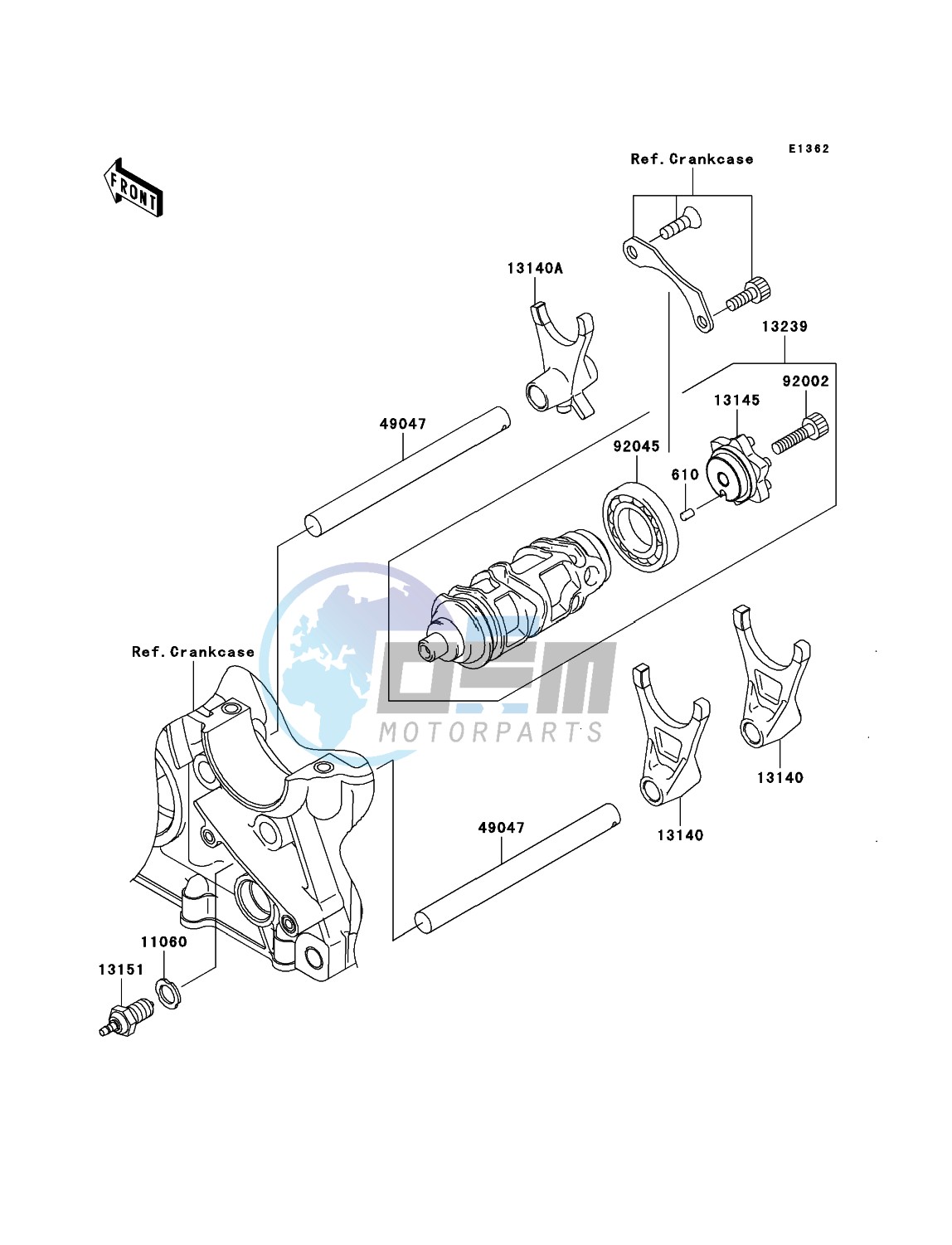 Gear Change Drum/Shift Fork(s)