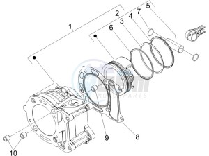 GTS 125 4T E3 UK drawing Cylinder - piston - wrist pin unit