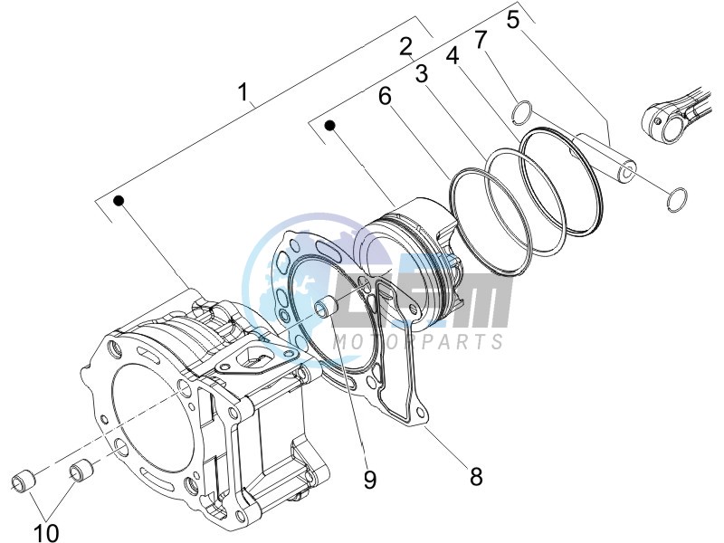 Cylinder - piston - wrist pin unit