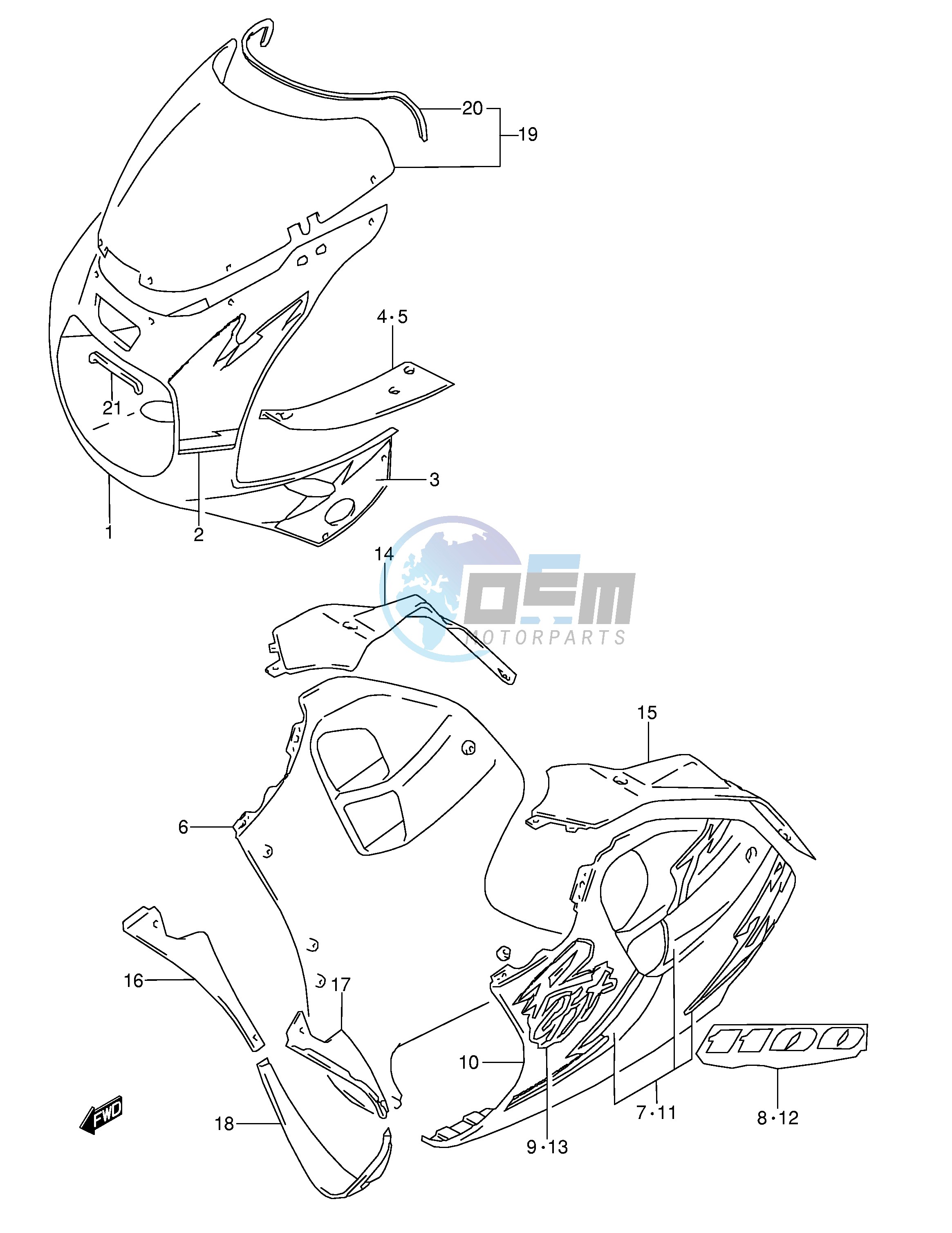 COWLING BODY (MODEL P M18)